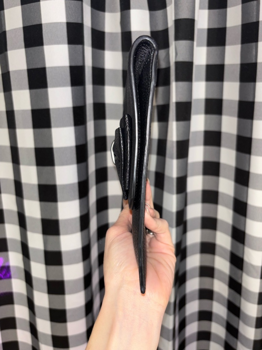 Kate Spade Rosewood Place Milou Black Pebbled Leather Bow Clutch NWOT - Picture 4 of 7